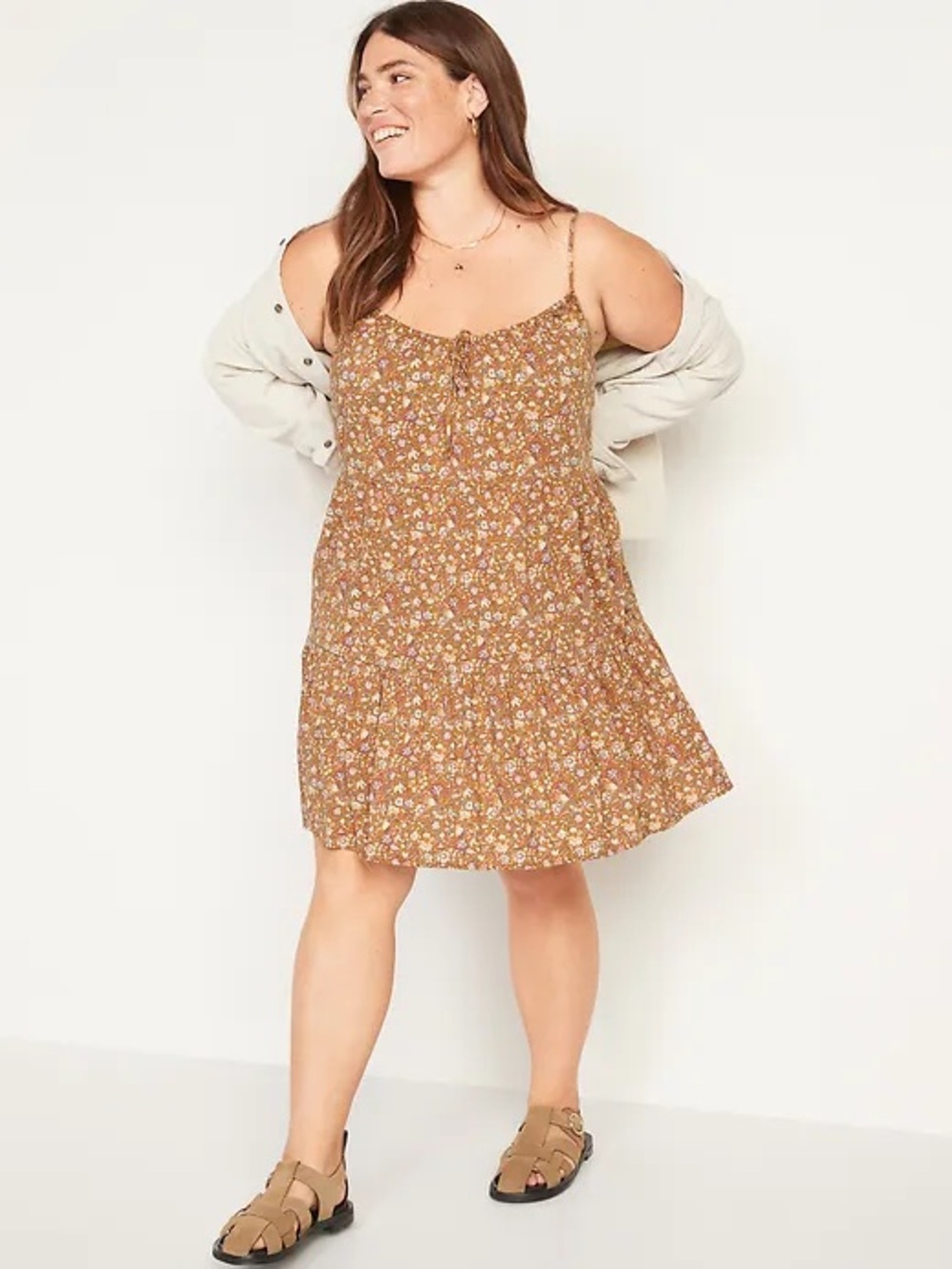 Old Navy Lightweight Tiered Floral Mini Cami Swing Dress 4X